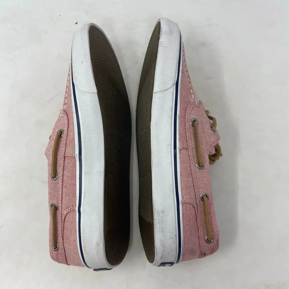 Sperry Bahama II Boat Shoes Shirt Red Pink Sneaker Mens Size 8